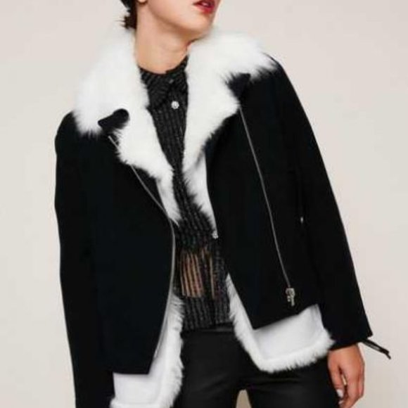 🌟NEW IRO 2-in-1 Jacket w/ 100% Lamb Shearling Vest. Black on black - Picture 15 of 15